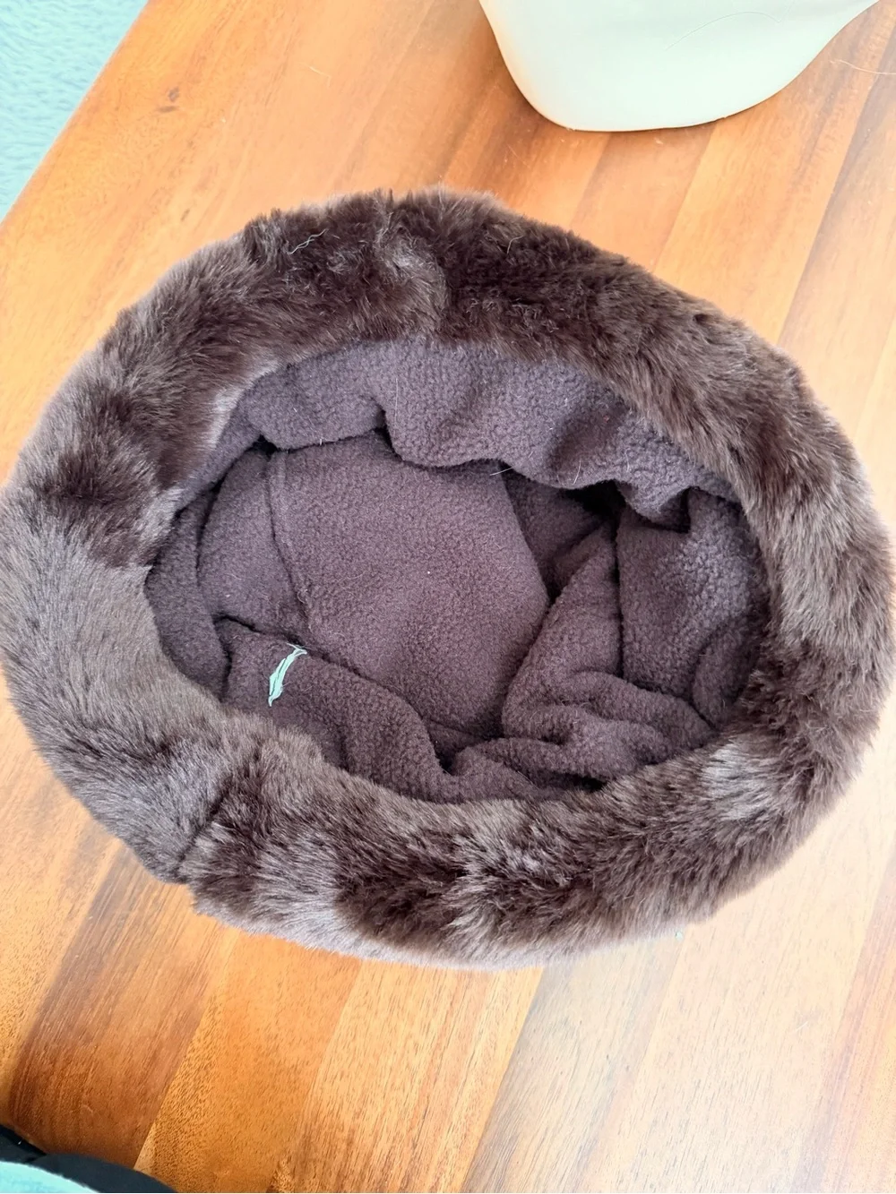 Chocolate Brown Faux Fur Bucket Cloche Hat Retro Winter Plush